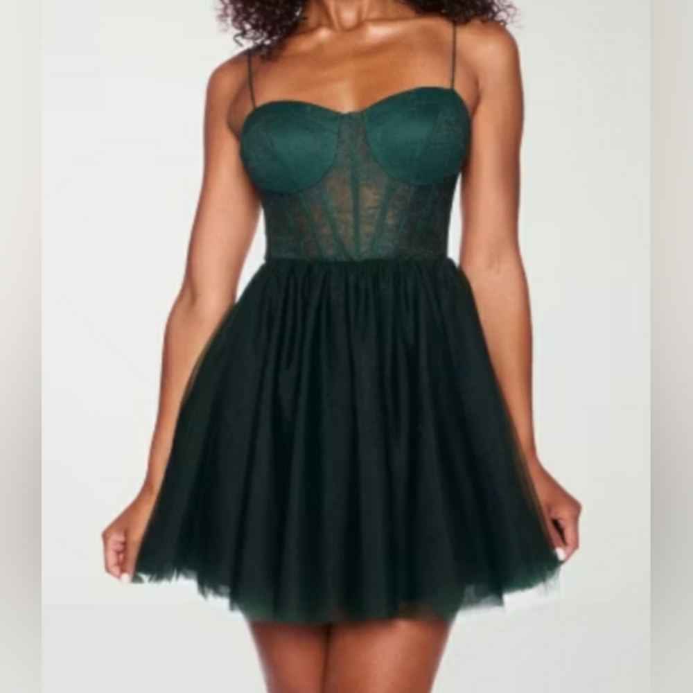 B. Smart Tulle Fit & Flare Mini Dress